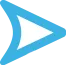 Blue hollow arrow pointing right, representing Snapchat icon for opened chat message