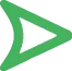 Green hollow arrow pointing right, representing Snapchat icon for cash received