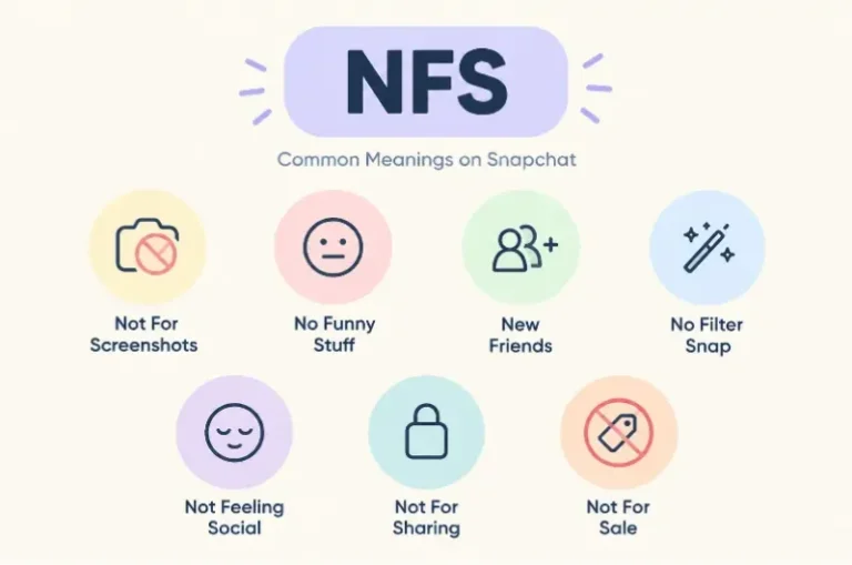 Infographic showing common NFS meanings on Snapchat.